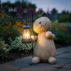 Braxio Solar Cat Garden Statue Decor - Standing Kitten Holding Lantern Weatherproof Resin Sculpture for Patio Yard Lawn Pathway Garden Gifts for Mom Grandma 9 x 5.5 x 11.6 Inch