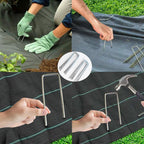 8 Gauge Ground Staples 8 Inch Landscape Staples 30Pack Lawn Landscaping Sod Ground Barrier Cover Wire Heavy Duty U Stakes Pins