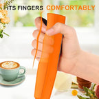 YUSWKO Fluorescence Orange Handheld Milk Frother Wand for Coffee, Rechargeable Electric Whisk with 3 Heads 3 Speeds Drink Mixer Coffee Frother For Latte, Cappuccino, Hot Chocolate, Egg