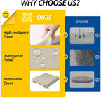 AAAAAcessories Outdoor Seat Cushions for Chairs, Waterproof, Fade-Resistant, 20" x 20" x 3", Patio Furniture Replacement Cushions, Set of 2, Beige