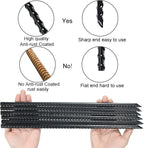 16 Inch Ground Rebar Stakes Heavy Duty Steel Ground Anchors for Outdoor, Straight Metal Stakes with Chisel Point end, Black Powder Coated (8)