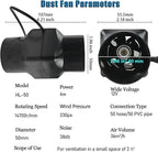 2 Inch Inline Duct Fan 12v Ventilation Fan with Variable Speed Controller Low Noise Inline 22 CFM Blower for Grow Tent Bathrooms Kitchens Black (Color : Adjustable Speed)