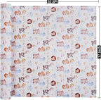 Aimyoo Baby Shower Wrapping Paper Roll - 17 Inch x 32.8 Feet - Cute Animal with Hello Baby Letter Design Perfect for Boys Girls, Birthday, Party