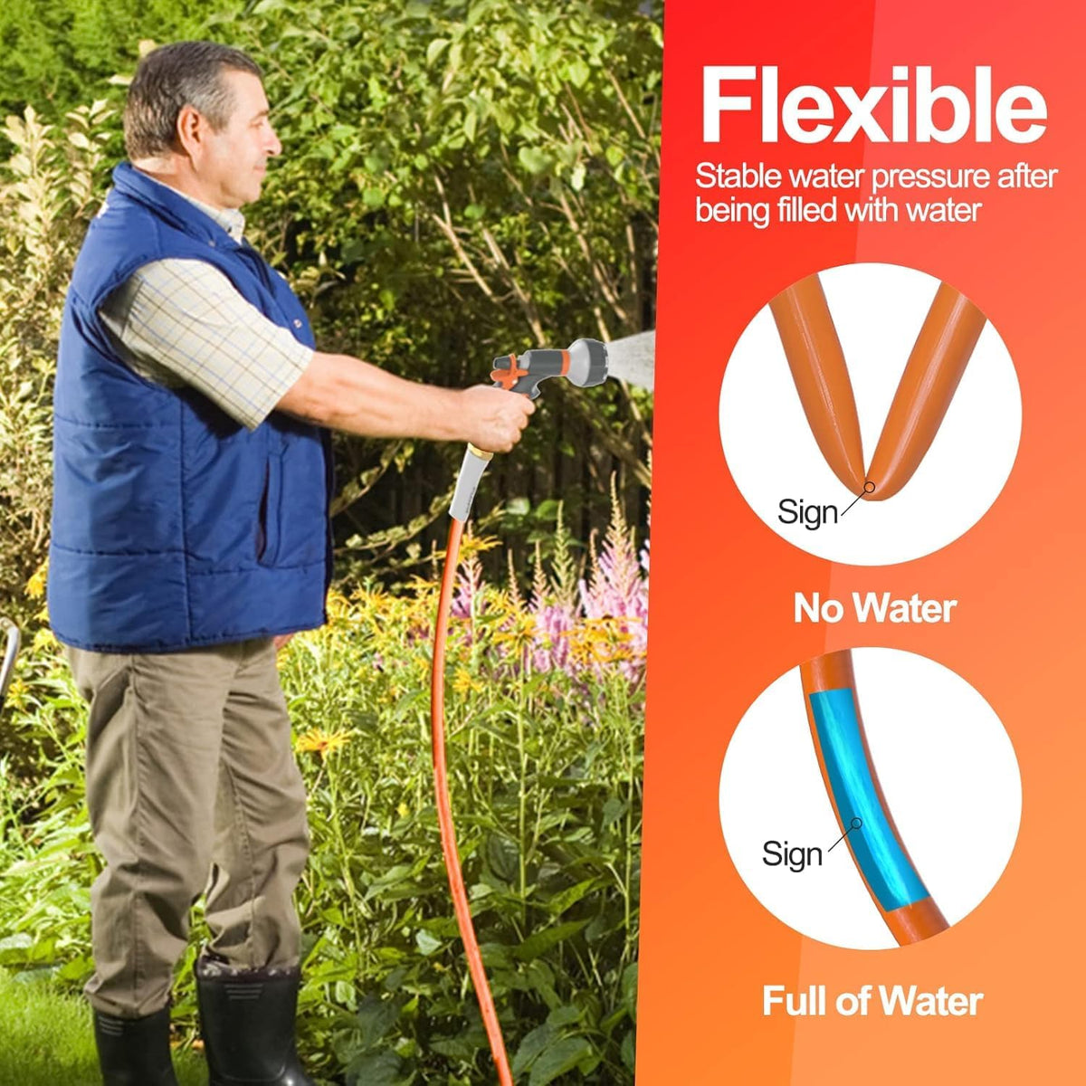 SPECILITE Garden Water Hose 3 ft x 5/8 in with Female to Female Connector, Small Leader Hose for Hose Reel, Heavy Duty, Flexible & Lightweight, Water Pipe, Outdoor Water Hose Extension Adapter