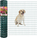 Green PVC Coated Welded Wire Fence 48 Inch x 50 Foot, 2 Inch x 3 Inch 16GA, Garden Border Fencing Roll Vinyl Coating Metal Wire Mesh for Yard Vegetable Plant Protection Poultry Netting