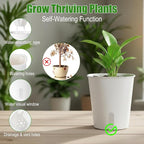 20 Pack 3 Inch Self Watering Pots for Indoor Plants Small White Plastic Planter Garden Hydroponic Flower Pots with Level Indicator Vents for House Plants, Flowers Violets Ocean Spider Plant