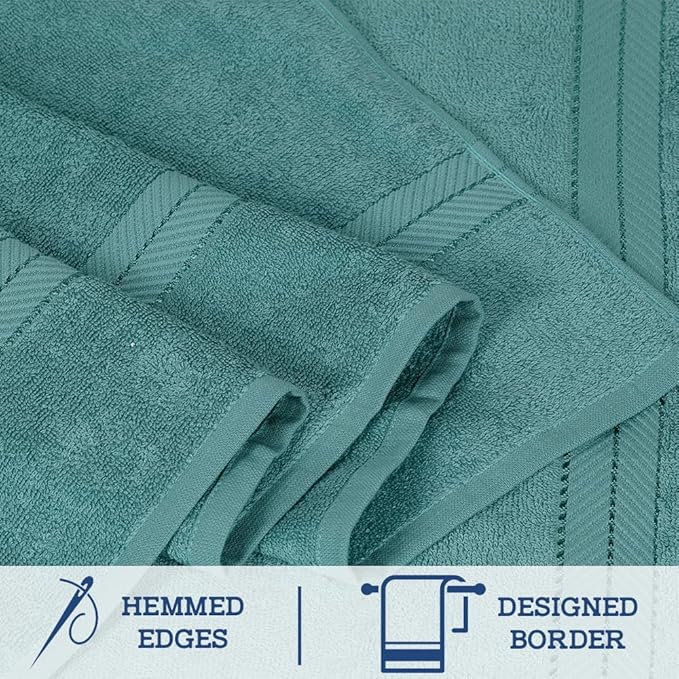 Casa Lino Bath Sheets Set Extra Large - 100% Cotton Extra Large Bath Towels - Highly Absorbent & Quick Dry Oversized Towels for Adults - 60" x 30" - Pack of 2 - (Green)