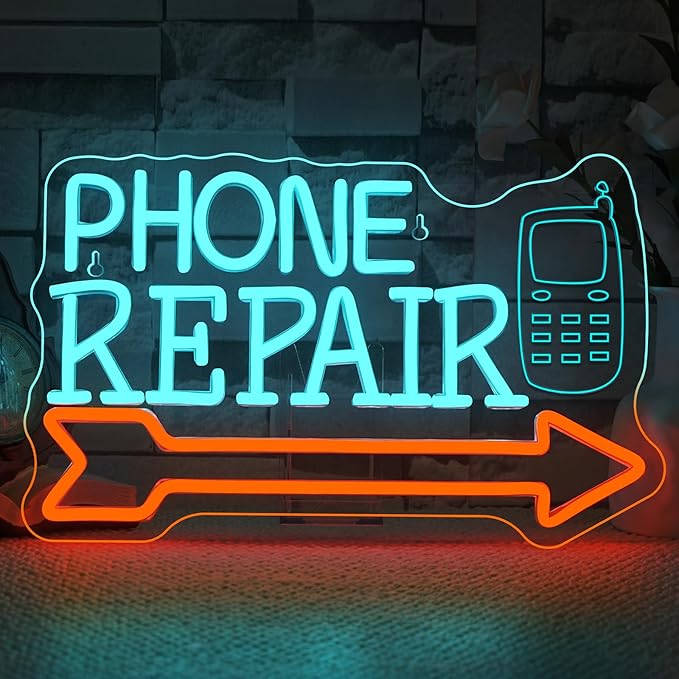 Looklight Phone Repair Neon Sign Dimmale Neon Lights For Wall Decor Led Lights ForMobile Phone Repair Shop Business Cellphone Repair Shop Decor USB Powered 14.6x9.1in