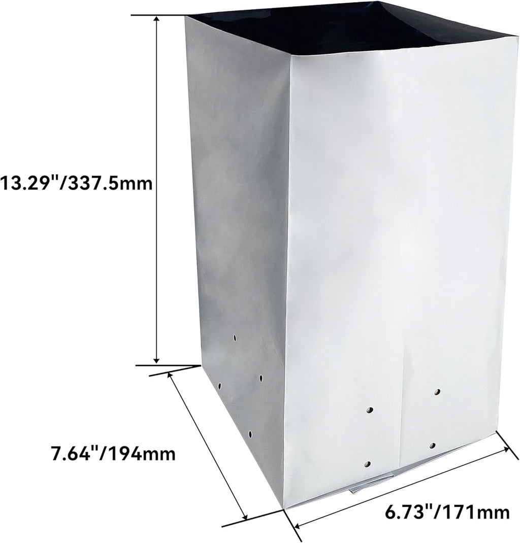 Poly Grow Bag Planters 3 Gallon Grow Bag, 50 Pack Panda Film, Black and White