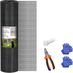 HOPERAN Black Hardware Cloth 1/2 inch 36 x 50 Ft Mesh 19 Gauge PVC Coated Chicken Wire - Vinyl + Galvanized Double Coated Fence - Welded Wire Mesh Roll for Chicken Coop Fencing Garden Fencing