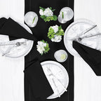 Solino Home Linen Black Table Runner 48 Inches - Classic Hemstitch, 100% Pure Linen Coffee Table Runner 14 x 48 Inch Ideal for Dresser Tables - Fall, Autumn, Halloween, Thanksgiving, Holiday