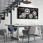 Canvas Wall Art For Bedroom Large Size Wall Decor For Living Room Fashion Wall Decorations For Kitchen Abstract Paintings Office Decor White Dandelion Flowers Pictures Artwork Posters Home Decoration