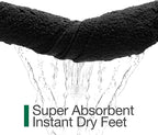 LUMI Ultra Soft Bathroom Rugs Non Slip with Rubber Backing, Absorbent Washable Bath Mat Quick Dry, Upgraded Premium Microfiber Plush Carpet for Bathtub and Shower Floor, Black, 17x30