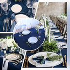 Navy Blue 6 Pack Polyester Table Cloth 60 x 102 Inch, Rectangle Tablecloths for 6 Foot Tables Washable Table Cloth for Party Wedding