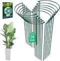 12 Pack 24 inch Plant Support Stakes, Half-Round Metal Garden Flower Stakes, Large Peony Support Ring and Cage for Indoor and Outdoor Plants, Hydrangea, Tomato, Rose, Monstera with Plant Ties