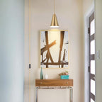 Gold Plug In Pendant Light,Hanging Lights With Plug In Cord On/Off Switch, Mini Brass Pendant Lights for Kitchen Island,Modern Chandeliers Light Fixture with Metal Shade,Hanging Lamps for Bedroom