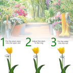 12 Pack 16 Inch Plant Support Stakes, Metal Single stemmed Flower Support Hoops，Garden Plant Stakes Plant Prop for Amaryllis Orchid Lily Rose Peony Tomatoes Gladiolus