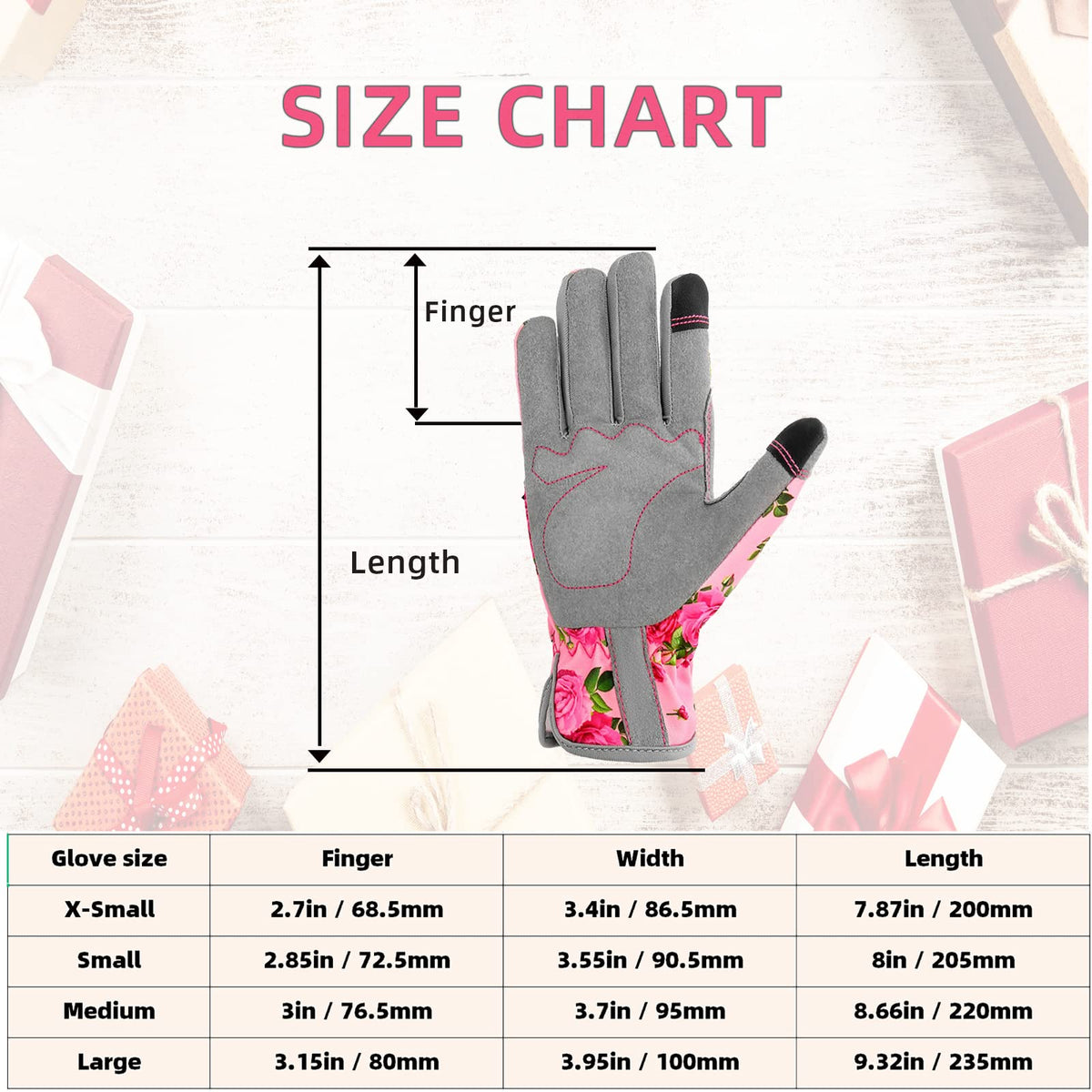 YRTSH Leather Gardening Gloves for Women, Flexible Breathable Garden Gloves,Thorn Proof Working Gloves for Weeding, Digging and Pruning, Medium, Pink