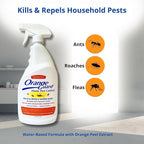 Orange Guard Home Pest Control Spray with D-Limonene | All-Natural Food Grade Orange Peel Oil for Bugs, Ants, Roaches, Fleas, Palmettos and Silverfish - 32oz