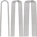 12 Inch Landscape Staples, 50 Pack Galvanized Landscape Stakes Heavy Duty 8 Gauge U-Shaped Garden Stakes, Ground Stakes for Weed Barrier Fabric, Irrigation Tubing, Fence, Outdoor Decorations