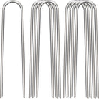 12 Inch Landscape Staples, 25 Pack Galvanized Landscape Stakes Heavy Duty 8 Gauge U-Shaped Garden Stakes, Ground Stakes for Weed Barrier Fabric, Irrigation Tubing, Fence, Outdoor Decorations