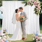 White Sequin Backdrop Curtain 4 Pieces 2FTx8FT Glitter Photography Backdrop for Party Wedding Birthday Christmas Decorations
