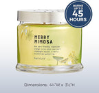 PartyLite 3-Wick Jar Candle, Highly Fragranced Clean Burning Glass Candle, 25-45 Hours Burn Time (Merry Mimosa)