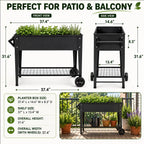 LEETOLLA Elevate 32" Raised Garden Bed with Wheels