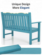 Outdoor Bench Set of 2, Weatherproof Garden Benches for Outdoors, All Weather HIPS Patio Bench Holds up to 800lbs, Never Rot or Fade, Comfort Bench for Porch Garden Patio Yard and Park