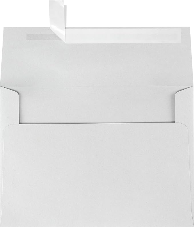 LUXPaper A7 Invitation Envelopes | Peel & Press | 5 1/4" x 7 1/4" | Gray | 80lb. Text | 100% Cotton | 1,000 Qty