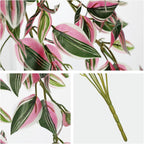 DILATATA Fake Hanging Plants Artificial Hanging Plants 22" Faux Wandering Jew Hanging Leaves Plant for Wall Shelf Home Indoor Outdoor Decor - 5 Pack