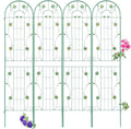 4 Pack Metal Garden Trellis 86.7" H Garden Fence Rustproof Trellis for Climbing Plants Support Roses Flower Outdoor Lawn Green-Blue Tall Trellis