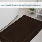 DAN RIVER Classic Bath Mat - Brown, 100% Ring Spun Cotton, Pack of 2, 21x34 inches, 800 GSM, Non-Slip, Absorbent, Quick Drying, Machine Washable Bathroom Floor Mats for Shower, Kitchen & Bath