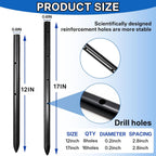 5PCS 17 Inch Round Steel Concrete Form Stakes with Holes Heavy Duty Rebar Stakes Concrete Pins for Concrete Forms, Garden Fence, Rust Resistant Removable Reusable, 3/5" Diameter, Pointed
