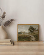 InSimSea Framed Canvas Wall Art, Vintage Outskirts Painting Prints for Farmhouse & Bedroom Decor, Small Bathroom Wall Art, 8"x10"