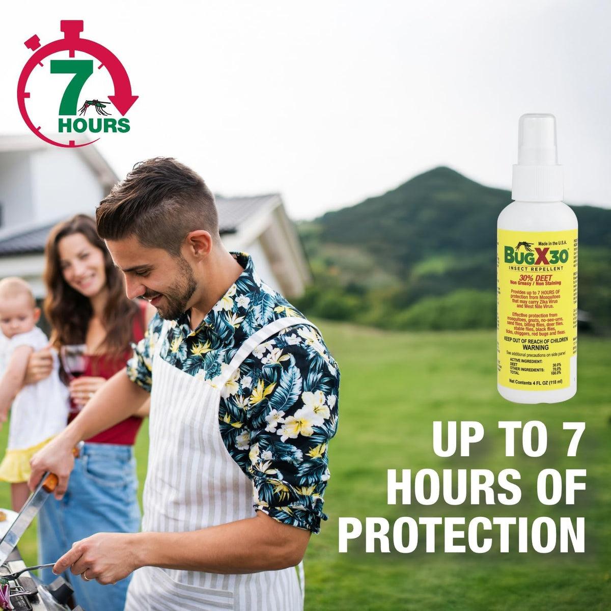 CoreTex Bug X 30 Mosquito, Tick, & Insect Repellent Spray with 30% DEET - 8oz Bottle of Bug Repellent for Up to 7+ Hours of Protection Against 12 Types of Insects