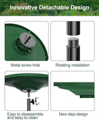 Bird Baths for Outdoors Heavy Duty, 38.5 Inch Detachable Birdbaths for The Garden Clearance, Bird Bath Bowl Spa & Birdfeeder with Metal Stake Stand for Outdoors Garden, Circle Style (Green)