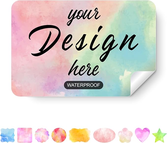 Custom Personalized Labels - Rectangle 3"x1" With Any Design, Image, Logo, Text for Business, Thank You Stickers - 100 Labels