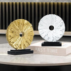 Abstract Statue for Home Decor,Office Desk Sculpture for Men,Creative Round Line Ornament for Bookshelf,Modern Decorative Sculpture,Bedroom,Livngroom,Table(White)