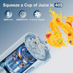 Portable Personal Blender for Juice, Shakes and Smoothies with Insulated Sleeve - 16 Oz Mini Blender Cup with 6 Blades, USB Rechargeable, BPA Free - Small Blender for Kitchen, Travel, Office, Gym