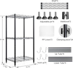 3 Tier Shelves Storage, Wire Shelf Unit, Standing Adjustable Metal Shelves Organizer, Storage Racks for Restaurant Garage Pantry Kitchen Garage(Small，15.7 '' x 11.8" x 31.5 ")…