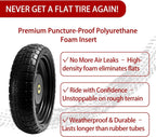 13" Flat-Free Tires and Wheels Replacement Gorilla Cart, 4.00-6 Flat-free Solid Tires for Garden Carts, Wheelbarrows & Yard Trailers - with 5/8" Bearings, 2.1" Hub Offset(4-Pack)