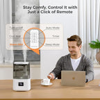 BOXING Warm and Cool Mist Humidifiers for Bedroom Large Room Home, Air Humidifier with Remote, Top Fill Ultrasonic Diffuser Humidifier with humidistat,Quiet Sleep Bedside Nightstand,Timer,Filter,4.5L