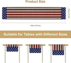 American Flag Table Runner, 4th of July USA Rustic Vintage Wooden Blue Red Stars Stripes Print Table Runner for Farmhouse Kitchen Dining Table Decor, 13x70inch