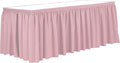 Ultimate Textile Pleat Polyester Fabric Table Skirt - Machine Washable Flame Resistant with Clips for Events, Weddings & Trade Shows, Cut & Sewn in Paterson, NJ - Light Pink, 7' Shirred Pleat