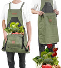 Berry&Bird Harvest Apron, Canvas Gardening Apron with Pockets and Harvesting Pouch Waterproof Harvesting Apron