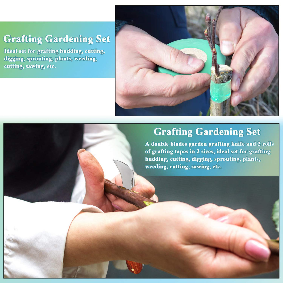 Grafting Knife with 2 Grafting Tape for Pruning Budding Fruit Tree Floral