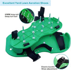 Lawn Aerator Shoes Upgrades Aeration Shoes for Lawn Heavy Strap Spike Shoes for Grass Soil Aerating Spikes Tool (Green)