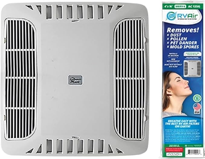 AC Filter - Air Conditioner Replacement Filters - RV Air Cleaner - Camper Accessories for Travel Trailers - Easy to Install Vent Filter - 16 x 4 x 0.75 in (2 Filters for AC135G)