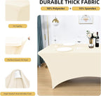 6-Pack 6ft Spandex Table Covers for Rectangle Standard Folding Tables - Wrinkle Resistant Stretch Tablecloths - Ultimate Fitted Table Protector for Parties, Trade Shows, Wedding